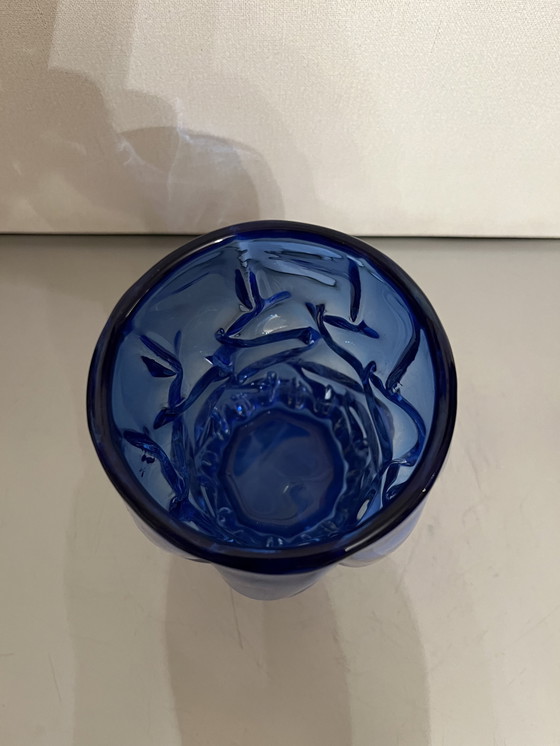 Image 1 of Blaue „organische“ Murano-Glasvase aus den 1980er Jahren