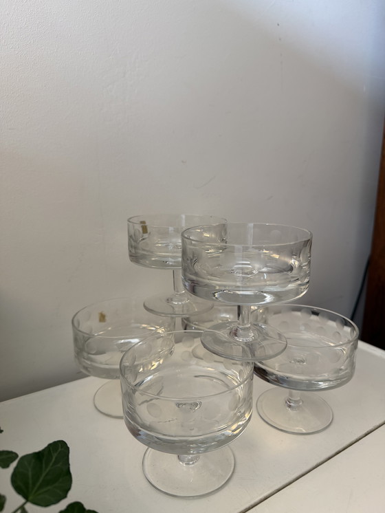 Image 1 of Set aus 6 Kristall-Coupégläsern Iris