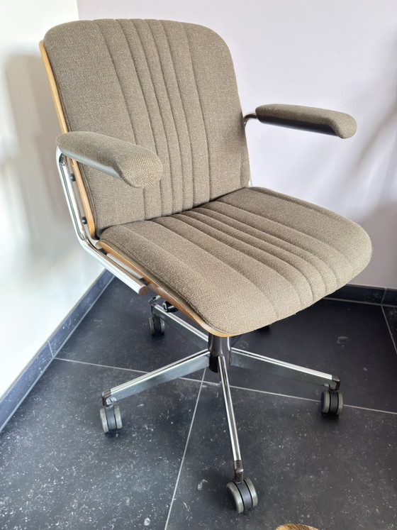 Vintage Giroflex Office Chair Martin Stoll, Swivel chairs, Wood, Textile, Brown (photo 5 of 6)