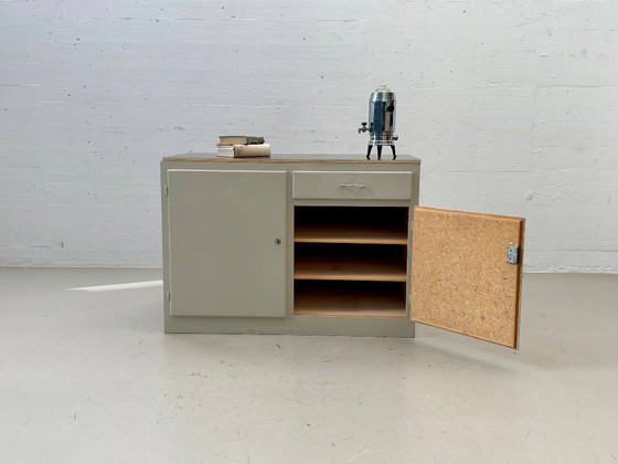 Vintage Sideboard – Industrial Design, Grey & Brown – Wood (photo 3 of 12)