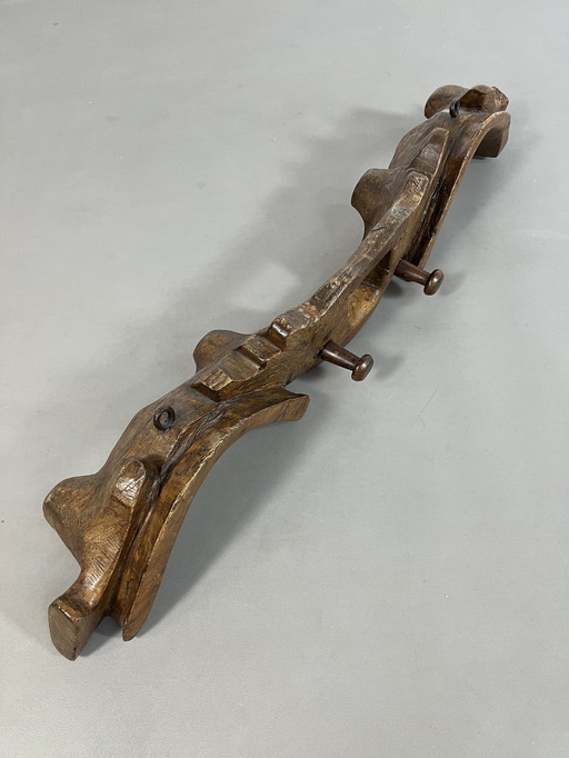 Vintage antique yoke coat rack lots of patina