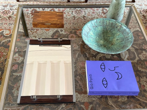 Image 1 of Modernist mirrored tray, in the manner of Jacques Adnet France 1940 /1950