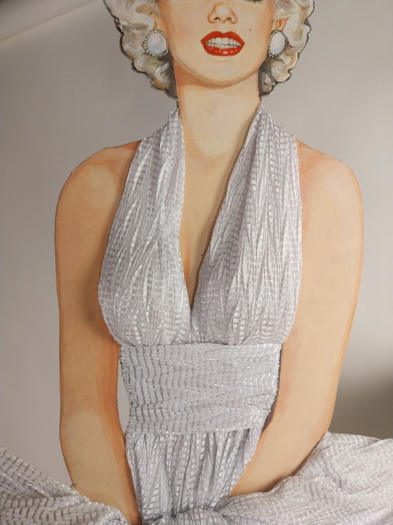 1 x EINZELSTÜCK! 1960er Marilyn Monroe Schaufensterpuppe/Display – Wanddekoration, Metal, Textile (photo 3 of 6)