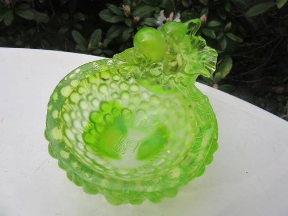 Image 1 of Liuli Gongfang Pate De Verre Small Glass Bowl Trinket Tray, vintage
