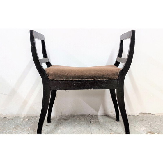 Image 1 of Vintage Toilet stool with dark wooden construction