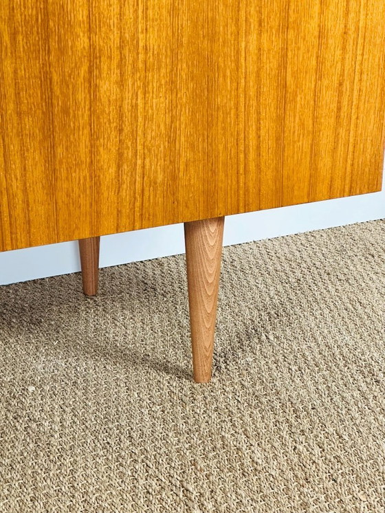Image 1 of Scandinavian teak sideboard with 4 doors and tapered legs, 1960s