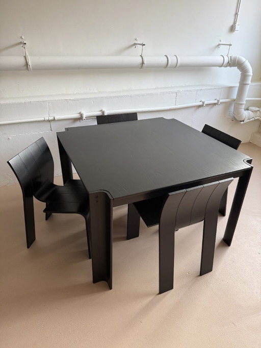 Mesa y sillas Strip vintage Gijs Bakker Castelijn años 70