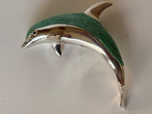 Saturno sterling silver enamel dolphin 
