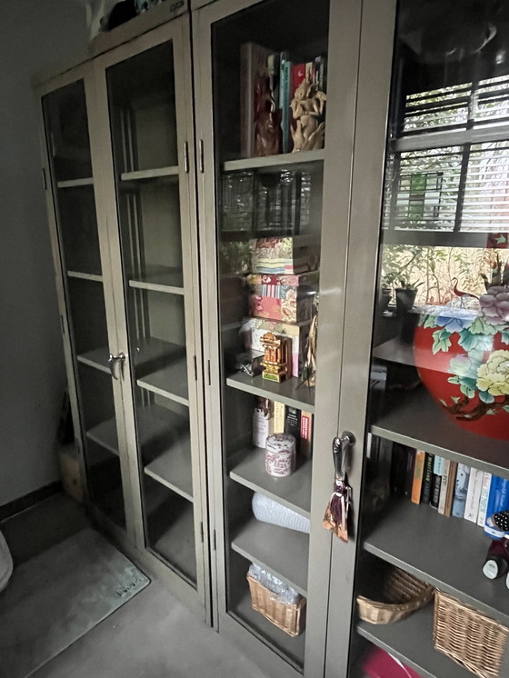 Image 1 of Vintage MEWAF display cabinet / laboratory cabinet metal