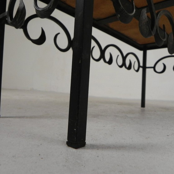 Mid Century Brutalist Tegeltafel, Met 10 Tegels En Stalen Frame, Jaren 60 – Bijzettafels, Iron, Ceramic (photo 21 of 22)