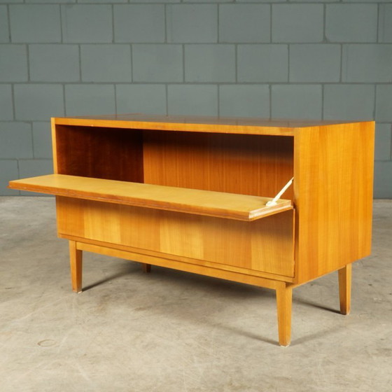 Image 1 of Vintage drop-door cabinet/sideboard – walnut – 1960s