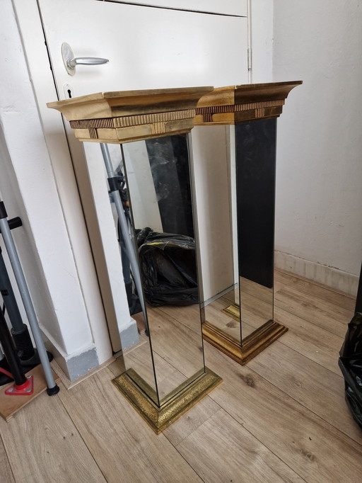 Vintage DeKnudt mirror columns regency style