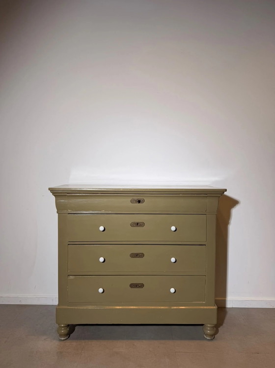 Olive Green Painted Chest of Drawers, 120 × 106 × 47 cm (photo 3 of 5)