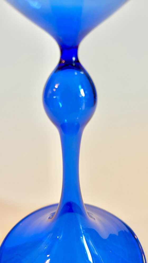Jarrón de Copa de Cristal Mid-Century – Soplado a Mano y Filigrana (Lauscha c. 1960/1970) – Jarrones, Glass (photo 6 of 8)