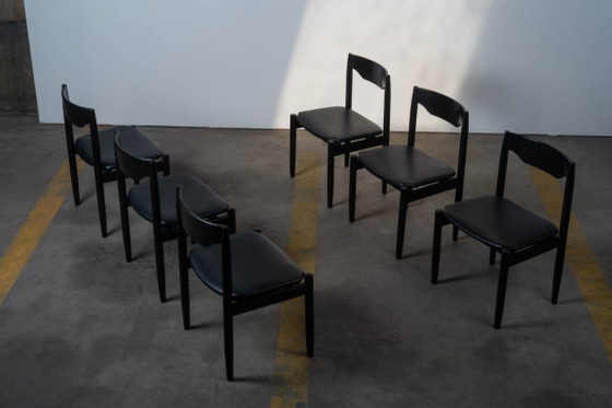 Image 1 of 6 modernistische eetkamerstoelen