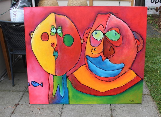 Image 1 of Paul Megens Painting from 2007 'Mrs. and Mr. Jesus'