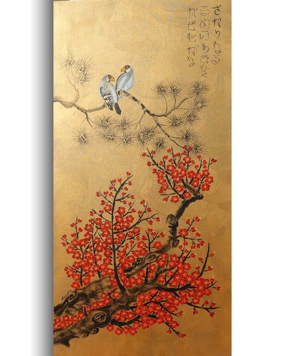 Love Birds J537 - Grande Peinture Originale – Peintures et dessins, Canvas (photo 3 of 14)