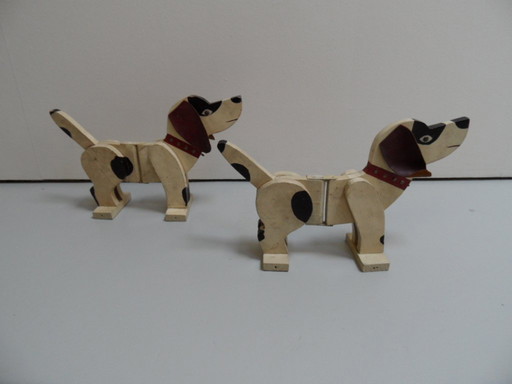 Vintage wooden dogs