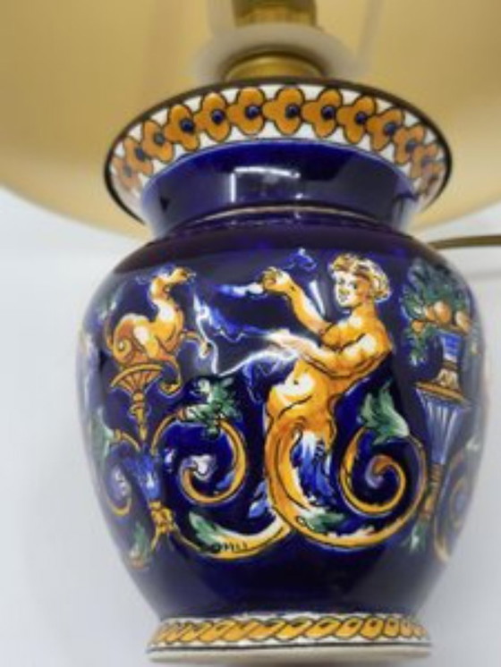 Image 1 of Lampe Manufacture de Gien Dekor Renaissance Frankreich Vintage