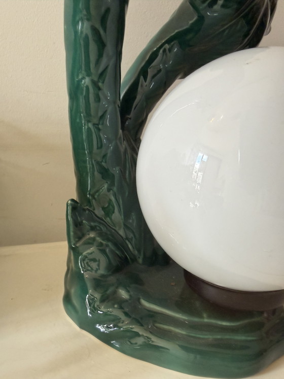 Lampe palmier avec globe blanc – Ceramic (photo 3 of 7)