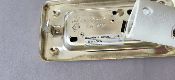 Image 1 of Glashütte Limburg Wandlamp Structuurglas Amber Mid Century Vintage