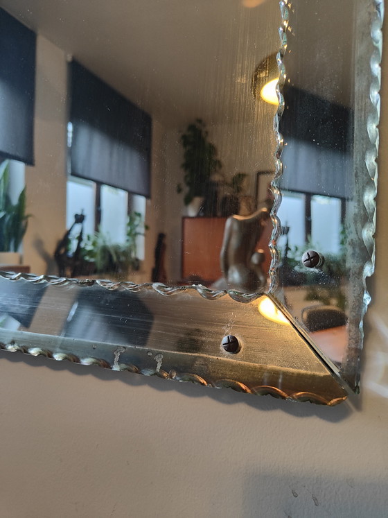 Image 1 of Italian Venetian wall mirror – full glass – faceted – vintage