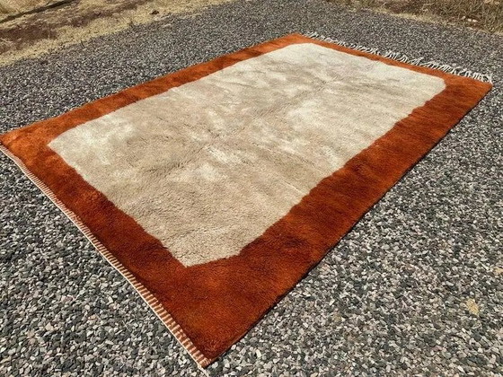 Tapis Mrirt marocain terracotta et beige 340x230 cm – motif encadré – Laine, Coton, Bohemian (photo 3 of 15)