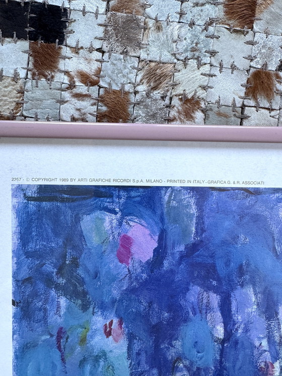 Image 1 of Affiche vintage Claude Monet Les Nymphéas (Nymphéas) années 1990 – encadrée