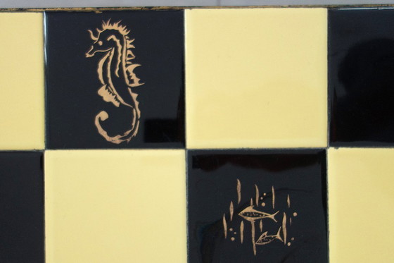 Image 1 of Vintage metal and ceramic side table from the 1950s/60s