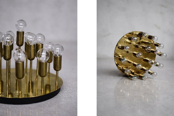 Image 1 of Vintage Atomic Mid-Century German Modern Brass Ceiling Lamp or Wall Sconce for 19 Bulbs from Cosack Leuchten, 1960s