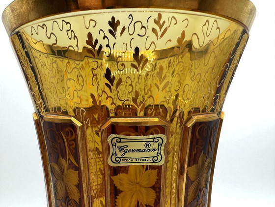 Image 1 of Bohemia – Egermann vase in engraved and gilded Bohemian crystal