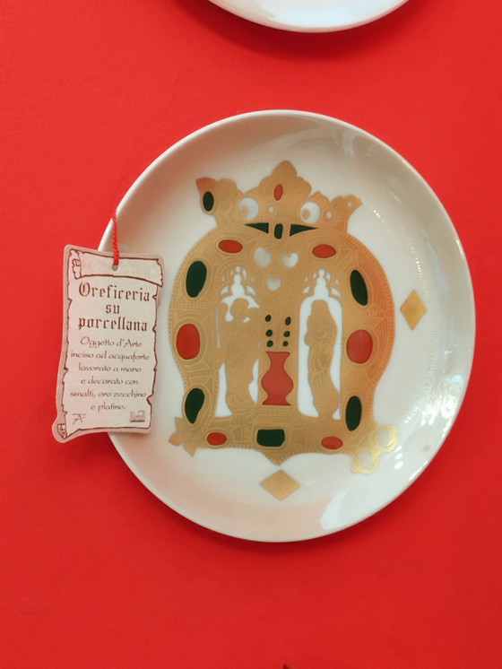 Image 1 of 5 Morbelli collectible decorative plates in gold and platinum