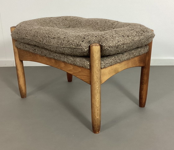 Image 1 of Pouf deense vintage in teak poef anni sessanta hocker