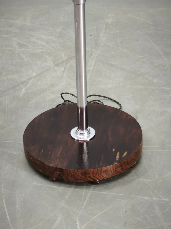 1950s Czechoslovakian Art Deco Chrome Floor Lamp with Handmade Shade – Floor lights, Metal, Paper (photo 9 of 13)