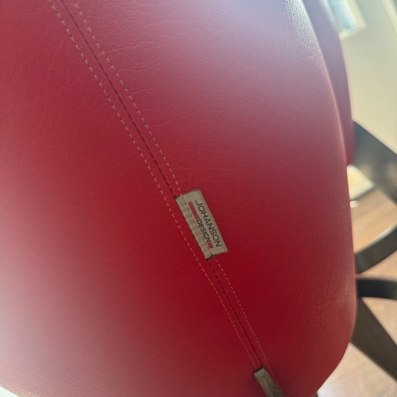 Sgabelli da bar Johanson Design, pelle rossa, Metallo, Rosso, Modern (foto 2 di 5)