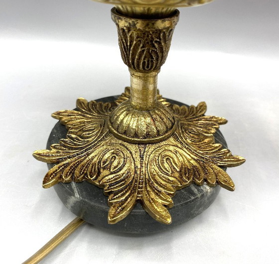 Image 1 of Set di 2 lampade da tavolo antiche in stile Art Nouveau - Vetro rosso