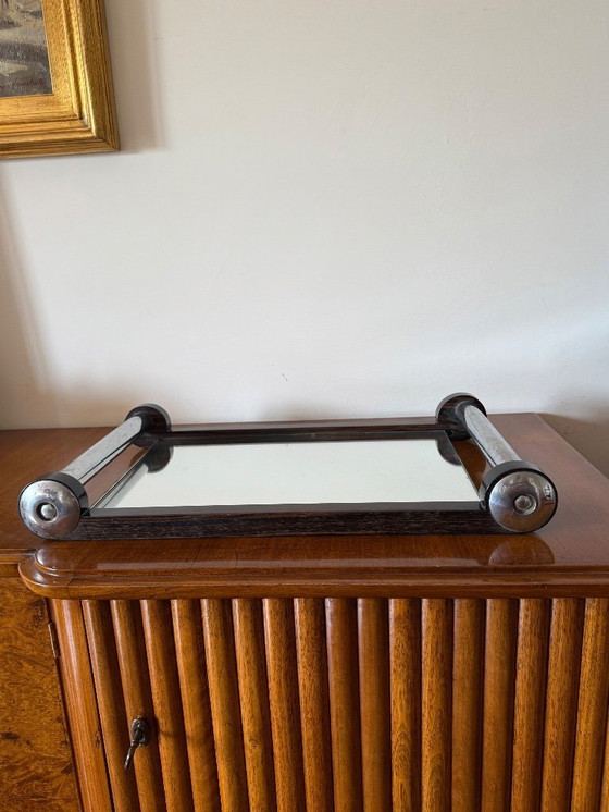 Image 1 of Plateau miroité en bois Art Déco, France années 1930