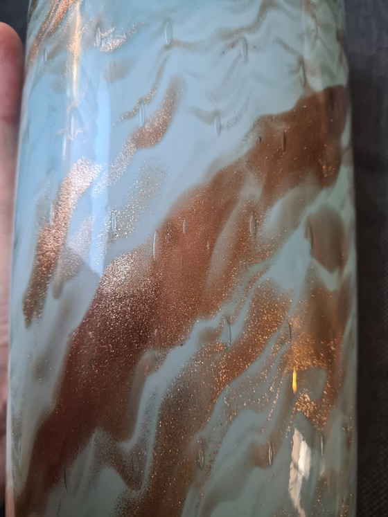 Murano Vase AVEM Bullicante 1950-1955 - Handblown Glass / Handmade Glass Gold Avventurina (photo 7 of 8)