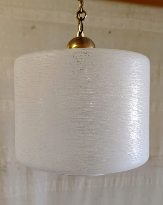 Suspension Vintage en Laiton et Verre - Mid. XXeme – Glass (photo 8 of 8)