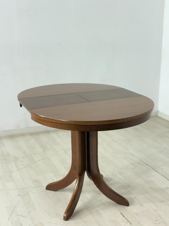 Image 1 of Table de salle à manger élégante de style Mid-Century – Table de cuisine ronde et extensible