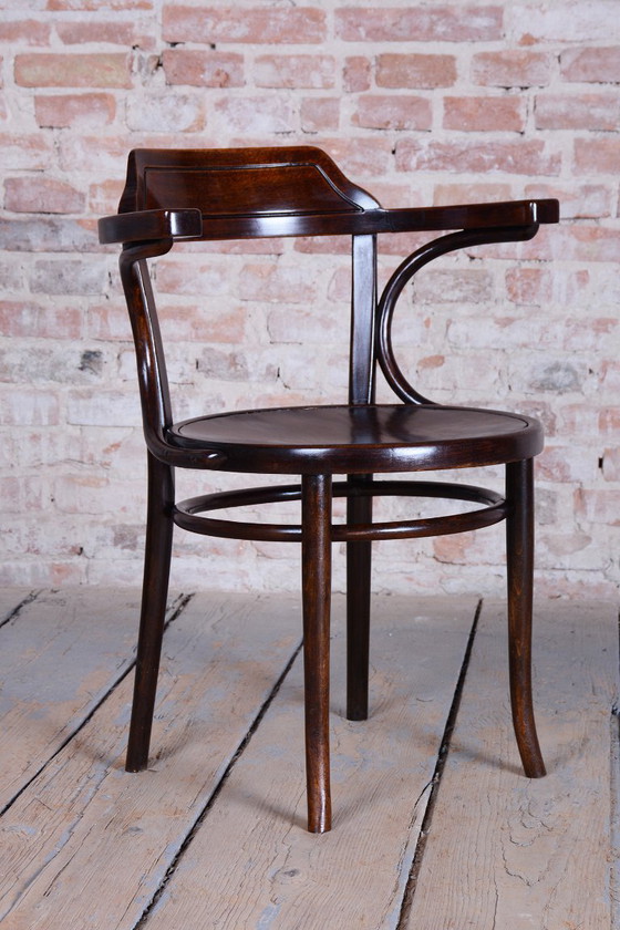 Gerestaureerde art-deco stoel, beukenhout, herleefd Pools, Tsjechisch, jaren 1920 – Fauteuils, Wood (photo 4 of 13)