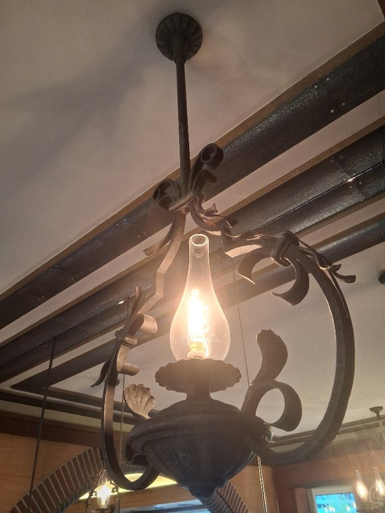 Image 1 of Handcrafted Wrought Iron Set of 3 Lusters