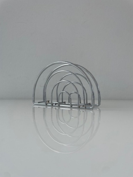 Image 1 of Porta tovaglioli cromato postmoderno con archi