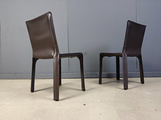 Set of 6 Cassina Cab Chairs by Mario Bellini, 1990s