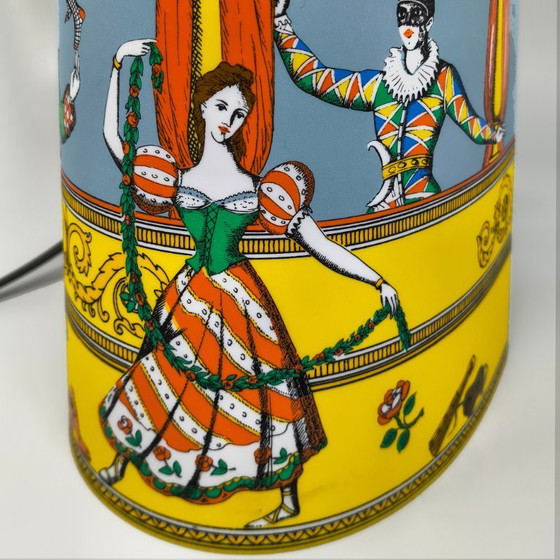 Image 1 of 1990s Gorgeous "Commedia dell'Arte" table Lamp by Piero Fornasetti for Antonangeli.
