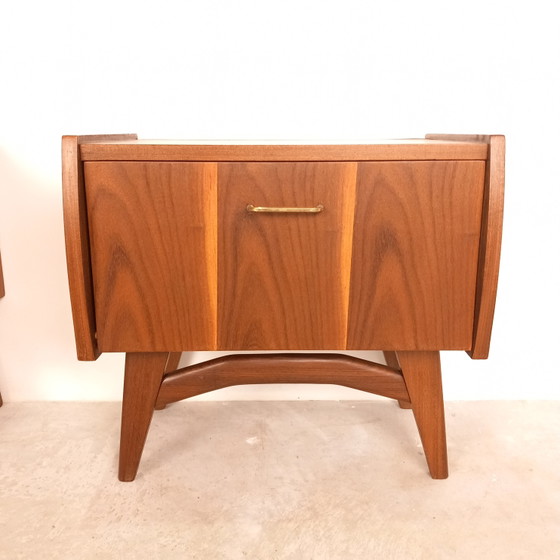 Image 1 of 2x Louis van Teeffelen nachtkastje teak| vintage jaren 60