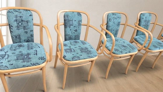 Set aus 6 Sessel A 811 von Josef Hoffmann für TON, Bugholz Buche, Tschechoslowakei, 55 × 50 × 80 Cm – Other (photo 6 of 8)