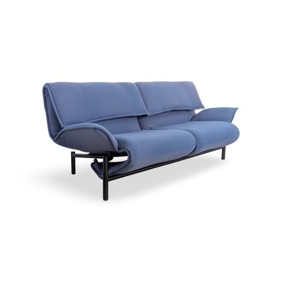 Image 1 of Cassina Veranda Sofa Design Couch Vico Magistretti Fabric Blue