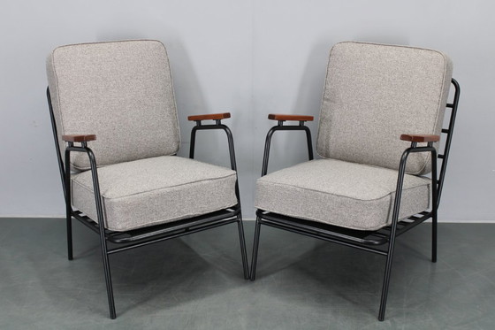 Image 1 of 1950er Jahre Paar seltene restaurierte Sessel von RAWI, Niederlande