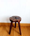 Brutalist stool with vintage gouge